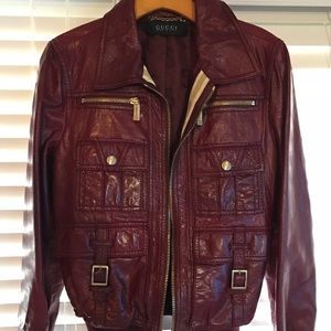 Gucci leather bomber. Like new!