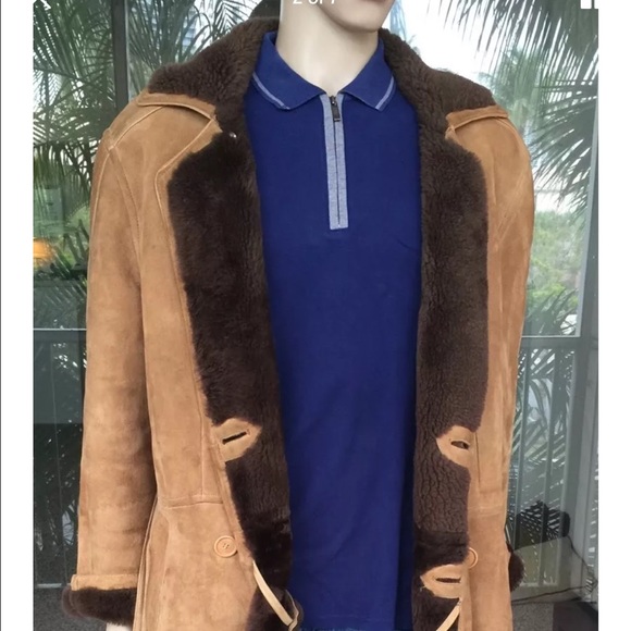 Beltrami Sheepskin Leather Suede Coat Trench Sz L
