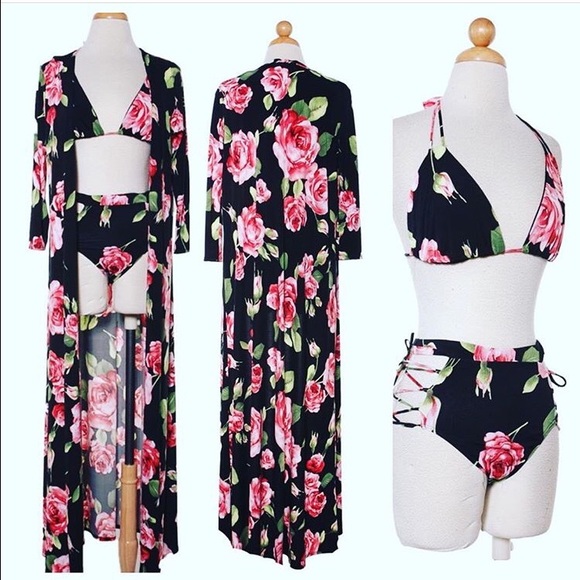 Pasha 3 PC Bathing suit with cover up