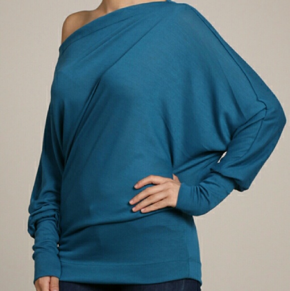 *LAST 1- Off shoulder Tunic w/Dolman Sleeve - Picture 2 of 3