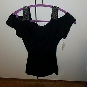 NWT Black off the shoulder shirt