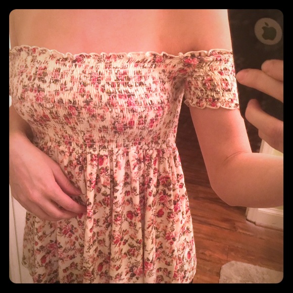 off the shoulder floral blouse