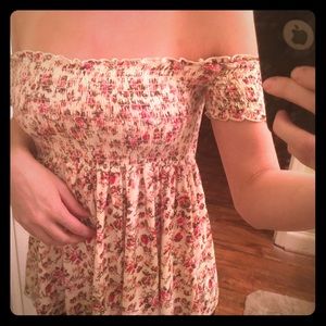 off the shoulder floral blouse