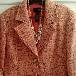 Career blazer cropped Burnt Orange and tan jacket