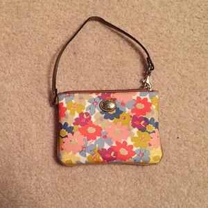 Coach floral wristlet