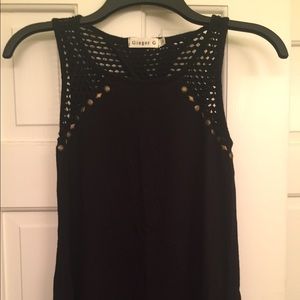 criss cross back black tank top