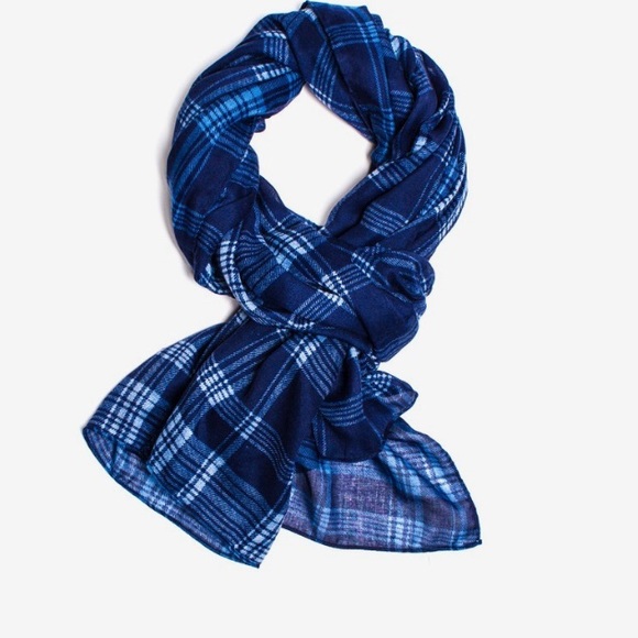 Blue plaid scarf