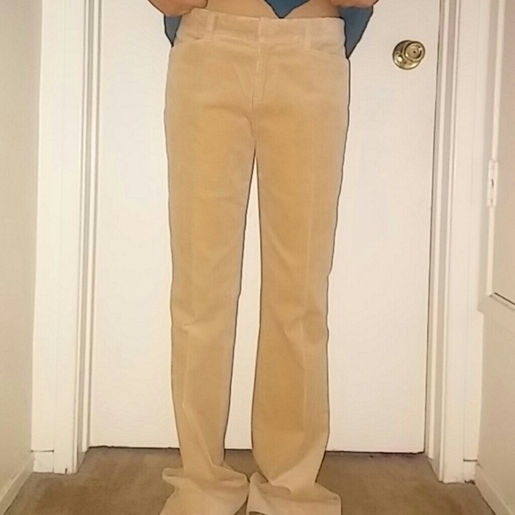 Tan corduroy pants.