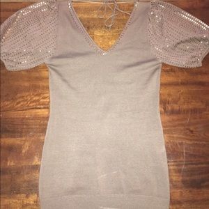 Embellished Long Tunic Sweater