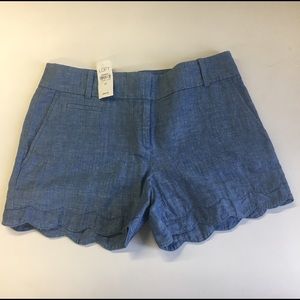 LOFT Chambray Shorts w/ Scallop • Riviera Shorts