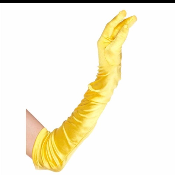 Extra long satin gloves. Belle Halloween
