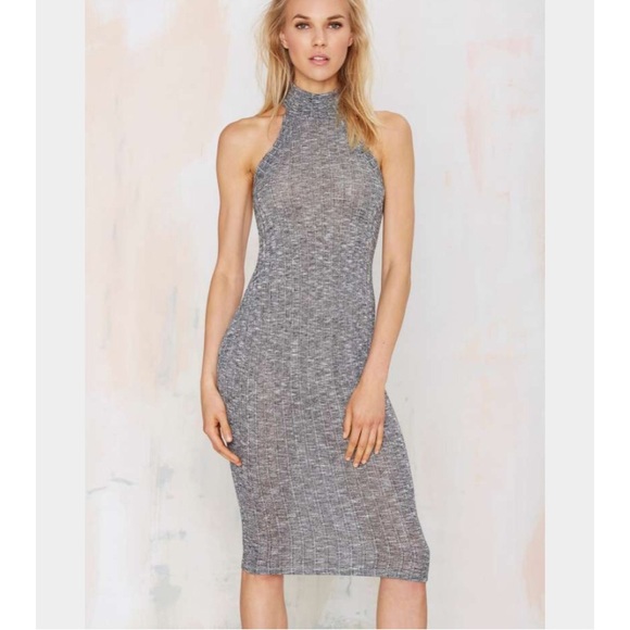 Nasty Gal Dresses & Skirts - NWT nasty gal grey ribbed sweater dress