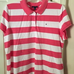 Tommy Hilfiger size XXL women's Pink striped polo