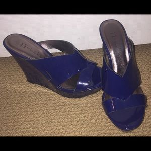 Blue Wedge Heels