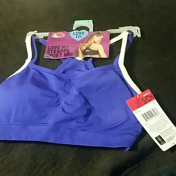 Purple and yellow sports bra