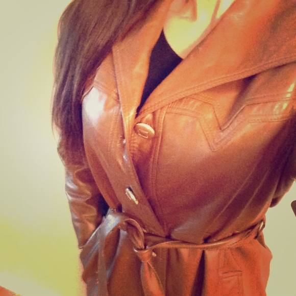 Vintage leather  trench coat ONE OF A KIND