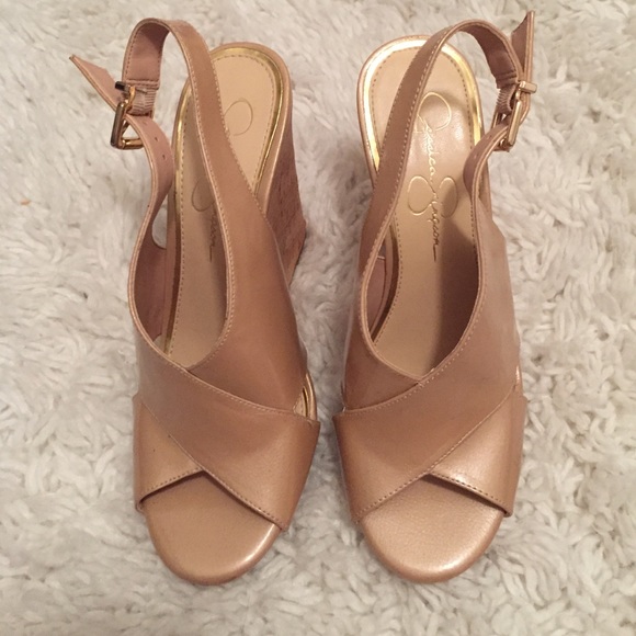 Jessica Simpson Rose Gold wedges