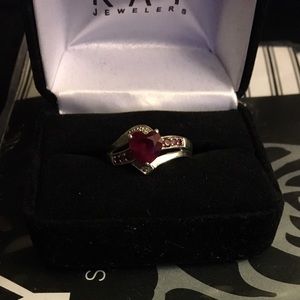 Red Ruby Kay Jewelers Sterling Silver Ring