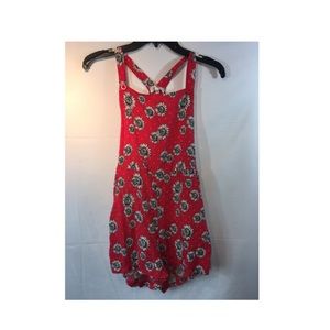 Cotton On Red Sunflower Overalls