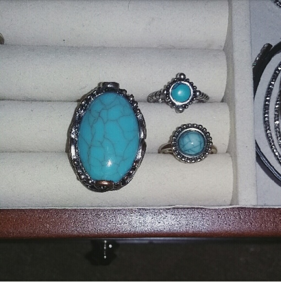 Turquoise Stone Ring bundle