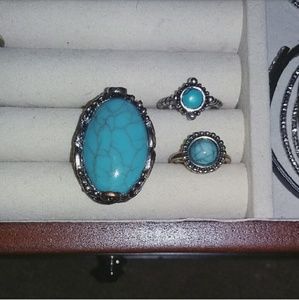 Turquoise Stone Ring bundle
