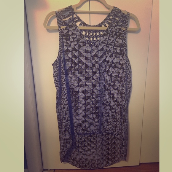 Black and white print tank top