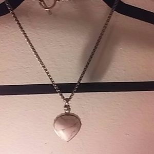 Tear drop pink stone necklace