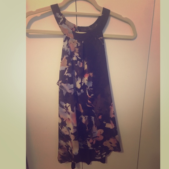 Black floral print Cami