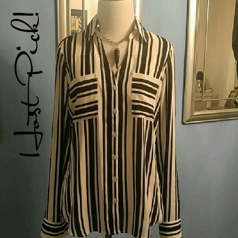 Classic Black & White Blouse! - Picture 1 of 3