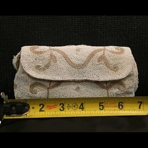 ** SALE ** Pearl beaded clutch. Made in Belgium