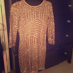 Golden Glitter Bodycon Dress