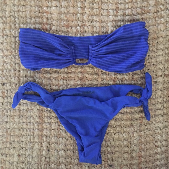 MIKOH swimwear: Blue Valencia Bottom• StBarths Top