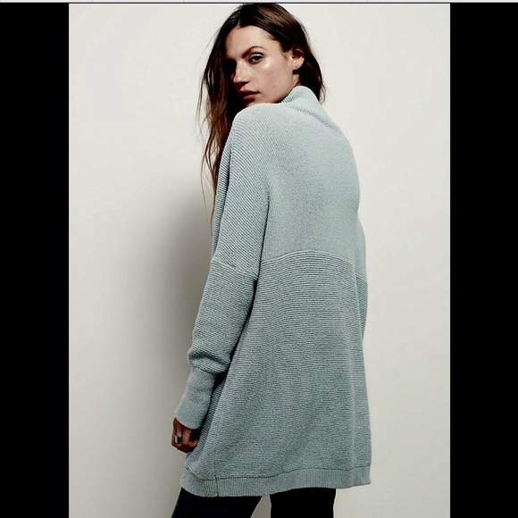 Free People aqua blue Mock Slouchy Sweater - Picture 4 of 4