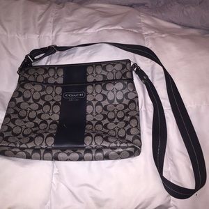 Black and grey Coach business/laptop/school bag