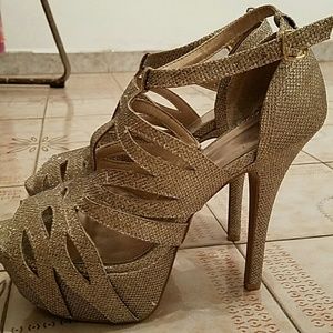 Gold High Heels