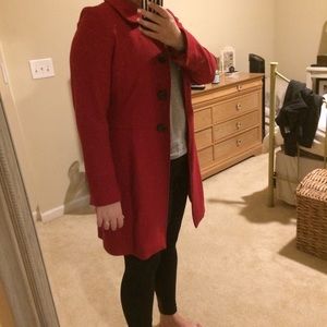 Red wool M coat from Banana Republic