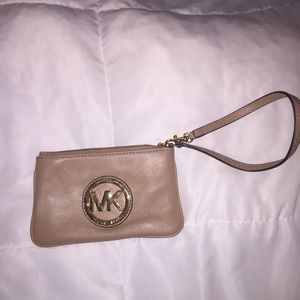 Beige Michael Kors Wristlet