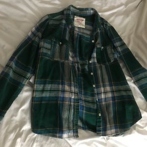 Green Plaid Button Down Shirt