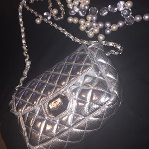 Silver Mini PINK Victoria's Secret Purse