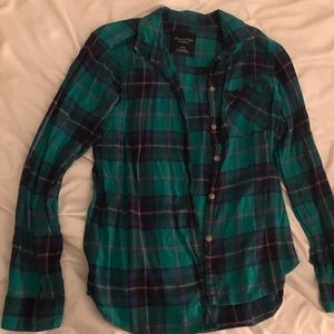 Teal Plaid Button Down Shirt