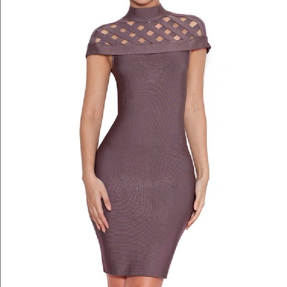 Grey Lattice Bodycon Dress
