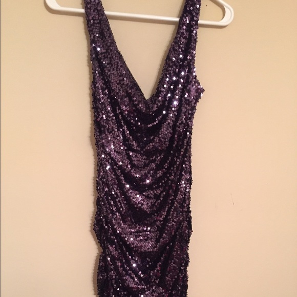 Gorgeous purple sequin cocktail dress!