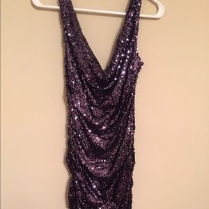 Gorgeous purple sequin cocktail dress!