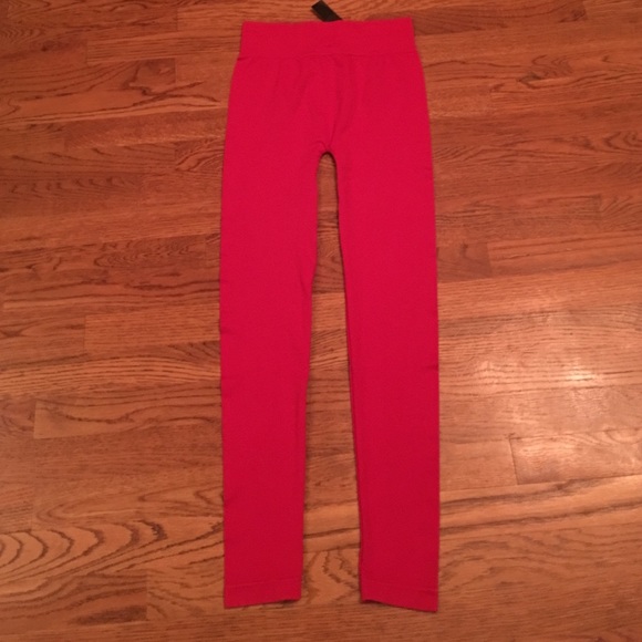 Leggings Wide Band RED. One Size. - Picture 2 of 4