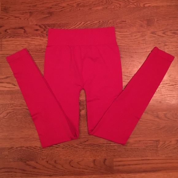 Leggings Wide Band RED. One Size. - Picture 4 of 4