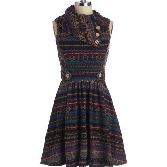 Modcloth Coach Tour Dress in Fair Isle