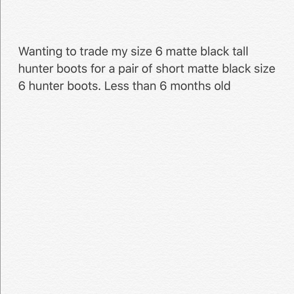 Hunter boot trade - Picture 1 of 1