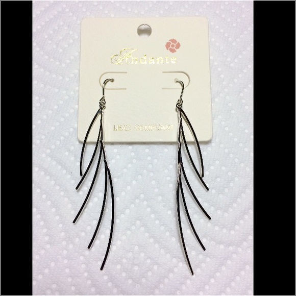 Andante Long Dangle Earrings Branch Design