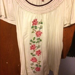 Embroidered top from anthropologie size large