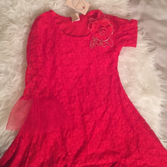 Red lace dress